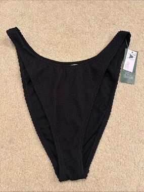 wild fable Black Textured High-Cut Bikini Bottom
